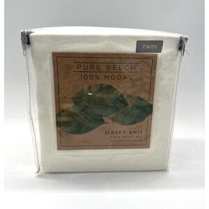 Pure Beech Jersey Knit Sheet Set TWIN Size 100% Modal Natural 3 Piece RARE NEW